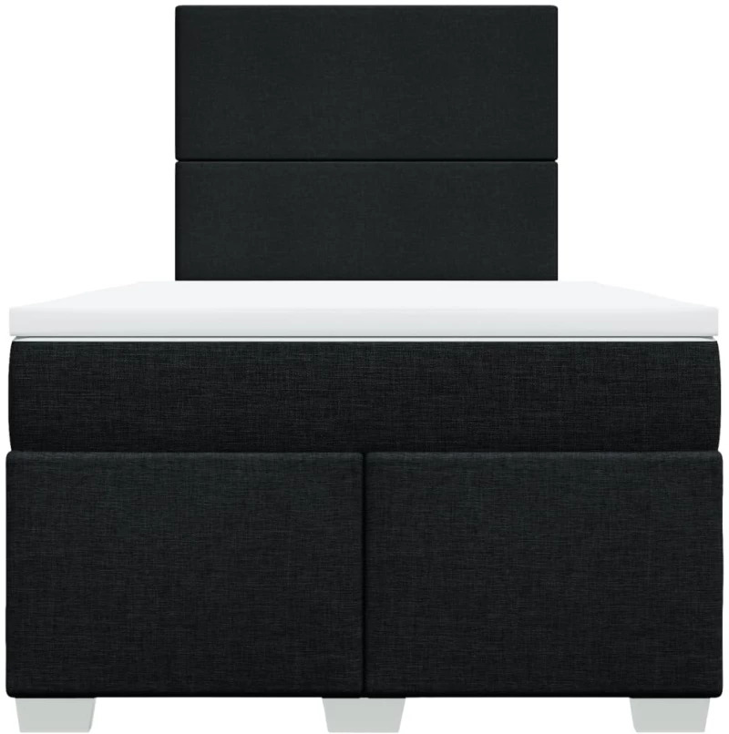vidaXL Κρεβάτι Boxspring με Στρώμα Μαύρο 120x200 εκ. Υφασμάτινο