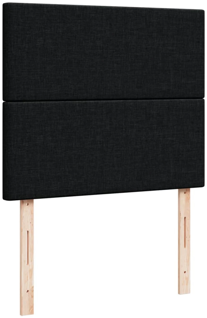 vidaXL Κρεβάτι Boxspring με Στρώμα Μαύρο 120x200 εκ. Υφασμάτινο