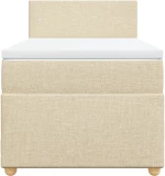 vidaXL Κρεβάτι Boxspring με Στρώμα Κρεμ 90x190 εκ.Υφασμάτινο