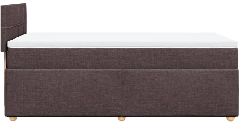 vidaXL Κρεβάτι Boxspring με Στρώμα Σκούρο Καφέ 90x190 εκ. Υφασμάτινο