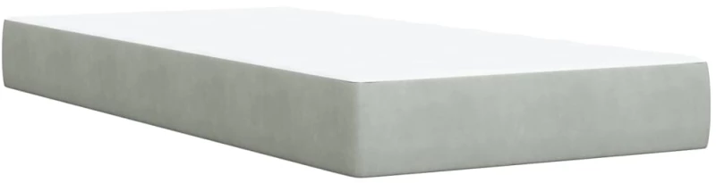 vidaXL Κρεβάτι Boxspring με Στρώμα Ανοιχτό Γκρι 90x200 εκ. Βελούδινο