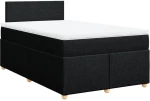 vidaXL Κρεβάτι Boxspring με Στρώμα Μαύρο 120x200 εκ. Υφασμάτινο