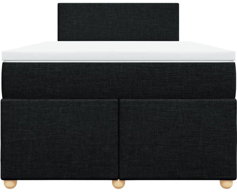 vidaXL Κρεβάτι Boxspring με Στρώμα Μαύρο 120x200 εκ. Υφασμάτινο