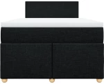 vidaXL Κρεβάτι Boxspring με Στρώμα Μαύρο 120x200 εκ. Υφασμάτινο