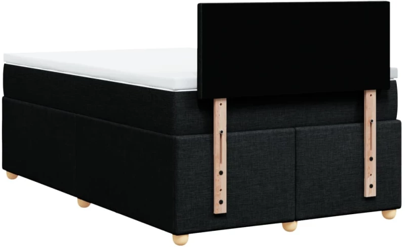 vidaXL Κρεβάτι Boxspring με Στρώμα Μαύρο 120x200 εκ. Υφασμάτινο
