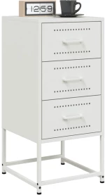 vidaXL Κομοδίνα 2 τεμ. Λευκό 36x39x78 εκ. από Χάλυβα