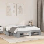 vidaXL Πλαίσιο Κρεβατιού Γκρι Sonoma 160x200 εκ. Επεξεργασμένο Ξύλο