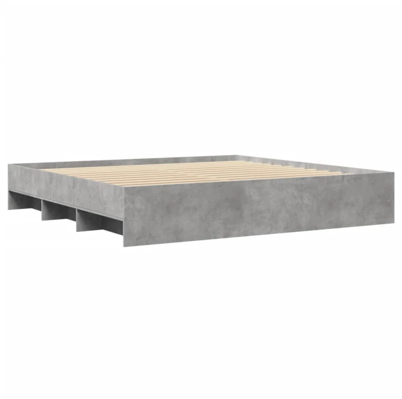 vidaXL Πλαίσιο Κρεβατιού Γκρι Σκυροδέματος 180x200 εκ. Επεξεργ. Ξύλο