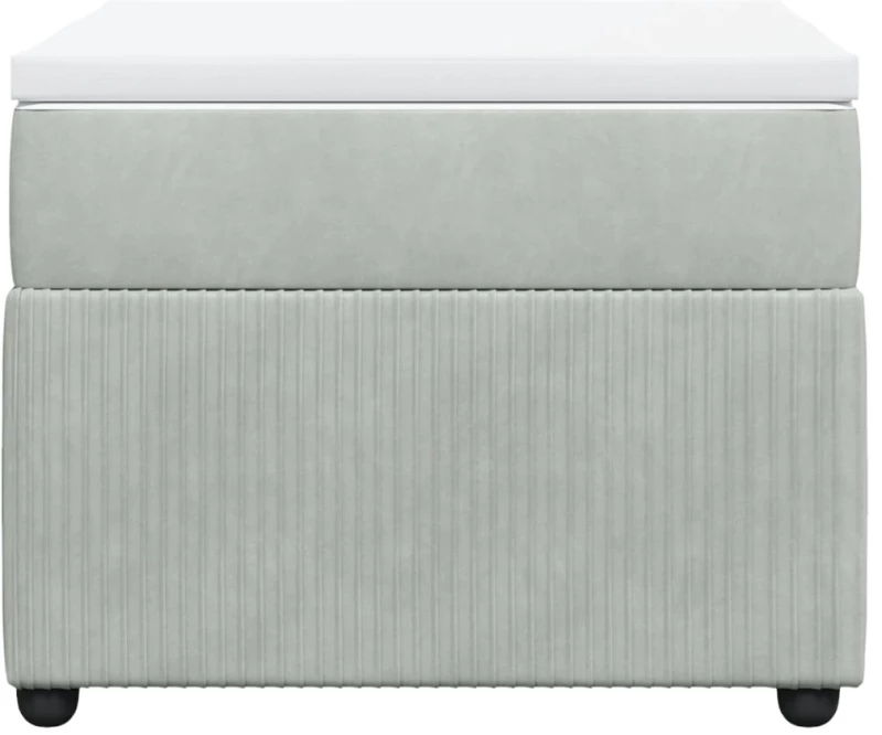 vidaXL Κρεβάτι Boxspring με Στρώμα Ανοιχτό Γκρι 80x200 εκ. Βελούδινο