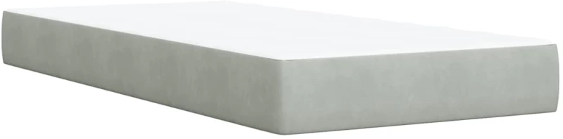 vidaXL Κρεβάτι Boxspring με Στρώμα Ανοιχτό Γκρι 80x200 εκ. Βελούδινο