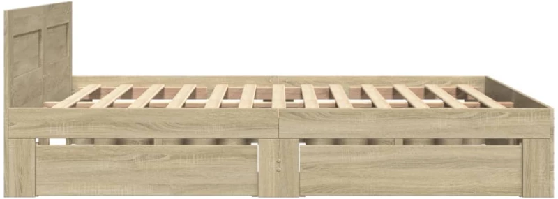 vidaXL Πλαίσιο Κρεβατιού με Κεφαλάρι Sonoma Δρυς 135x190εκ. Επεξ. Ξύλο
