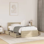 vidaXL Πλαίσιο Κρεβατιού με Κεφαλάρι Sonoma Δρυς 100x200εκ. Επεξ. Ξύλο