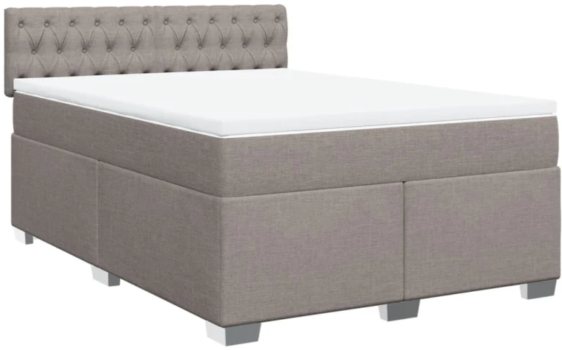 vidaXL Κρεβάτι Boxspring με Στρώμα Taupe 160x200 εκ. Υφασμάτινο