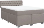 vidaXL Κρεβάτι Boxspring με Στρώμα Taupe 160x200 εκ. Υφασμάτινο
