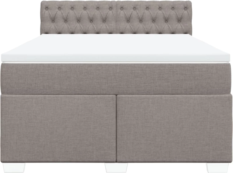 vidaXL Κρεβάτι Boxspring με Στρώμα Taupe 160x200 εκ. Υφασμάτινο