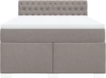 vidaXL Κρεβάτι Boxspring με Στρώμα Taupe 160x200 εκ. Υφασμάτινο