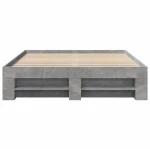 vidaXL Πλαίσιο Κρεβατιού Γκρι Σκυροδέματος 135x190 εκ. Επεξεργ. Ξύλο