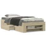 vidaXL Πλαίσιο Κρεβατιού Χωρ. Στρώμα Sonoma Δρυς 100x200εκ Επ. Ξύλο