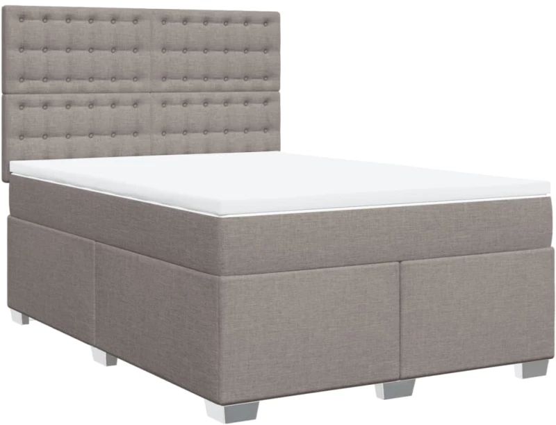 vidaXL Κρεβάτι Boxspring με Στρώμα Taupe 160x200 εκ. Υφασμάτινο
