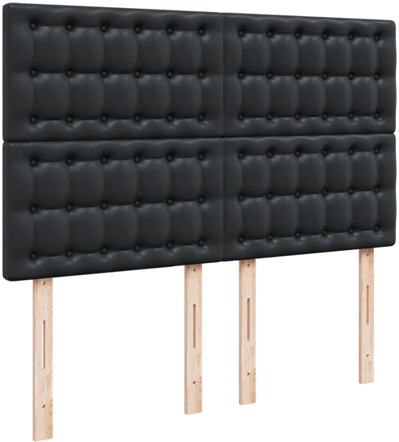 vidaXL Κρεβάτι Boxspring με Στρώμα Μαύρο 140x200εκ.από Συνθετικό Δέρμα