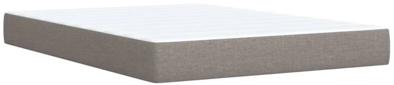 vidaXL Κρεβάτι Boxspring με Στρώμα Taupe 140x200 εκ. Υφασμάτινο