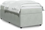 vidaXL Κρεβάτι Boxspring με Στρώμα Ανοιχτό Γκρι 100x200 εκ. Βελούδινο
