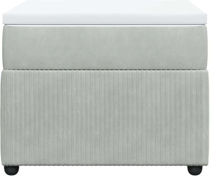 vidaXL Κρεβάτι Boxspring με Στρώμα Ανοιχτό Γκρι 100x200 εκ. Βελούδινο