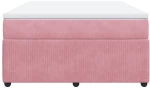vidaXL Κρεβάτι Boxspring με Στρώμα Ροζ 160x200 εκ. Βελούδινο