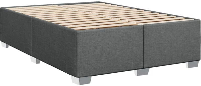 vidaXL Κρεβάτι Boxspring με Στρώμα Σκούρο Γκρι 140x200 εκ Υφασμάτινο