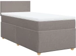 vidaXL Κρεβάτι Boxspring με Στρώμα Taupe 80x200 εκ. Υφασμάτινο