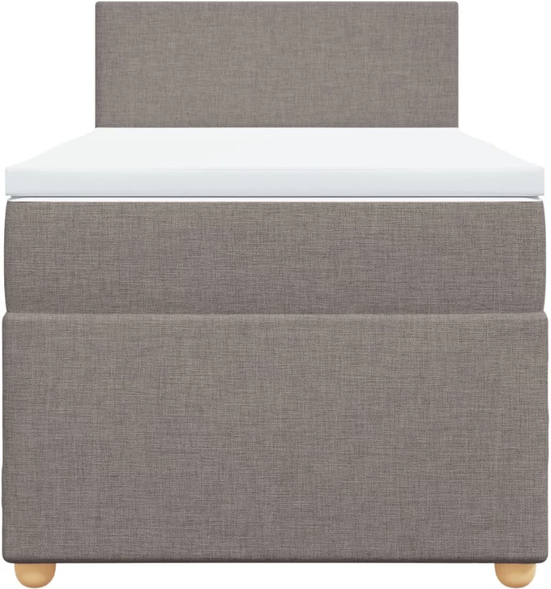 vidaXL Κρεβάτι Boxspring με Στρώμα Taupe 80x200 εκ. Υφασμάτινο