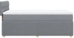 vidaXL Κρεβάτι Boxspring με Στρώμα Ανοιχτό Γκρι 90x190 εκ. Υφασμάτινο