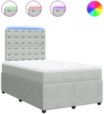 vidaXL Κρεβάτι Boxspring με Στρώμα Ανοιχτό Γκρι 120x200 εκ. Βελούδινο