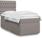 vidaXL Κρεβάτι Boxspring με Στρώμα Taupe 80x200 εκ. Υφασμάτινο