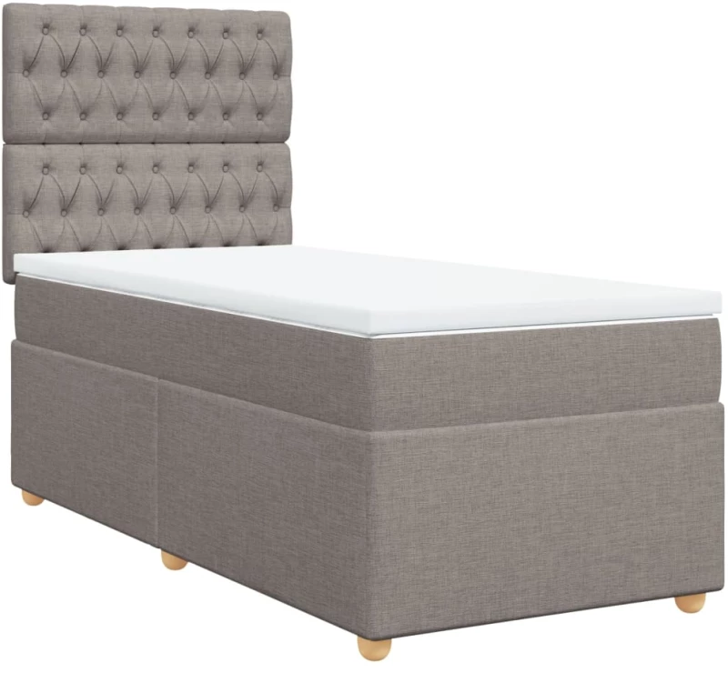 vidaXL Κρεβάτι Boxspring με Στρώμα Taupe 80x200 εκ. Υφασμάτινο