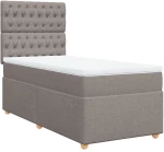vidaXL Κρεβάτι Boxspring με Στρώμα Taupe 80x200 εκ. Υφασμάτινο