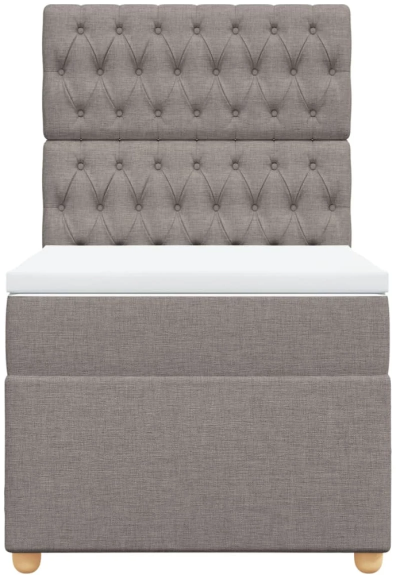 vidaXL Κρεβάτι Boxspring με Στρώμα Taupe 80x200 εκ. Υφασμάτινο