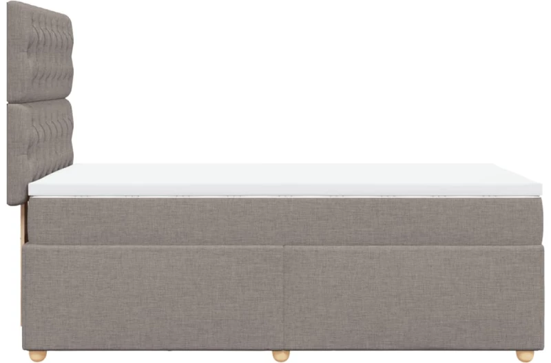 vidaXL Κρεβάτι Boxspring με Στρώμα Taupe 80x200 εκ. Υφασμάτινο