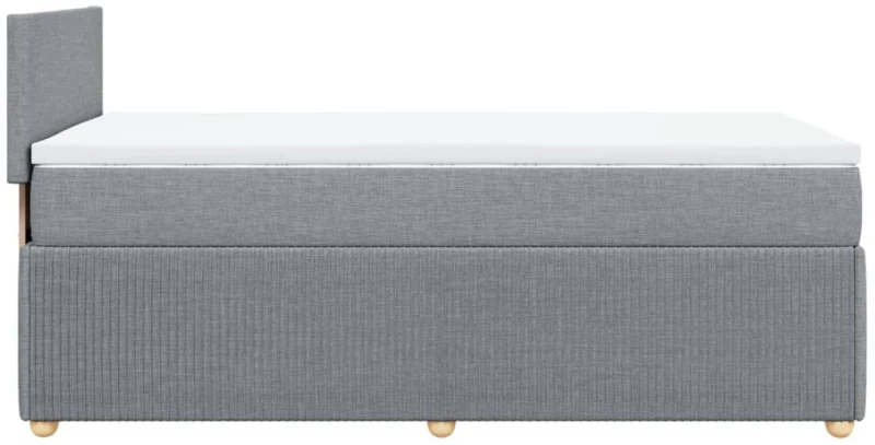 vidaXL Κρεβάτι Boxspring με Στρώμα Ανοιχτό Γκρι 90x190 εκ. Υφασμάτινο