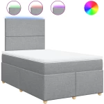vidaXL Κρεβάτι Boxspring με Στρώμα Ανοιχτό Γκρι 120x200 εκ. Υφασμάτινο