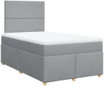 vidaXL Κρεβάτι Boxspring με Στρώμα Ανοιχτό Γκρι 120x200 εκ. Υφασμάτινο