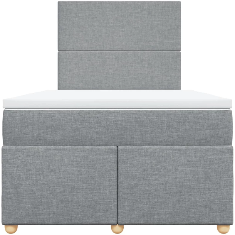 vidaXL Κρεβάτι Boxspring με Στρώμα Ανοιχτό Γκρι 120x200 εκ. Υφασμάτινο