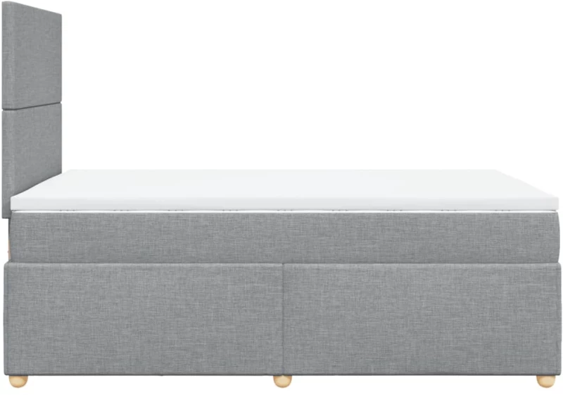 vidaXL Κρεβάτι Boxspring με Στρώμα Ανοιχτό Γκρι 120x200 εκ. Υφασμάτινο