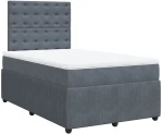 vidaXL Κρεβάτι Boxspring με Στρώμα Σκούρο Γκρι 120x200 εκ. Βελούδινο