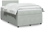 vidaXL Κρεβάτι Boxspring με Στρώμα Ανοιχτό Γκρι 120x200 εκ. Βελούδινο