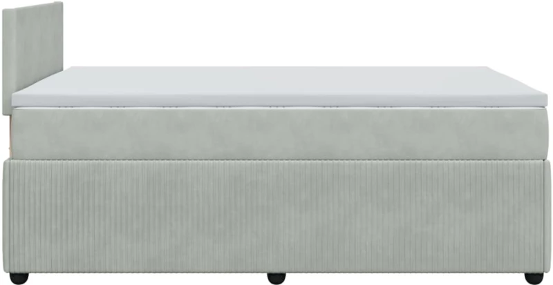 vidaXL Κρεβάτι Boxspring με Στρώμα Ανοιχτό Γκρι 120x200 εκ. Βελούδινο