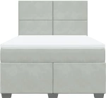 vidaXL Κρεβάτι Boxspring με Στρώμα Ανοιχτό Γκρι 160x200 εκ. Βελούδινο