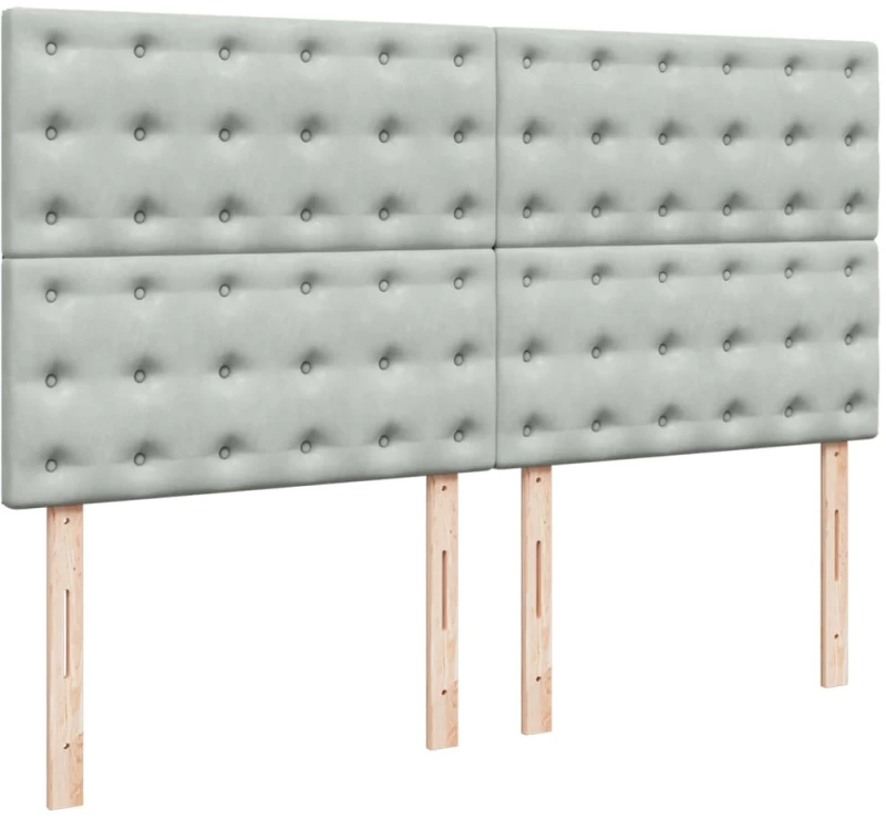 vidaXL Κρεβάτι Boxspring με Στρώμα Ανοιχτό Γκρι 180x200 εκ. Βελούδινο