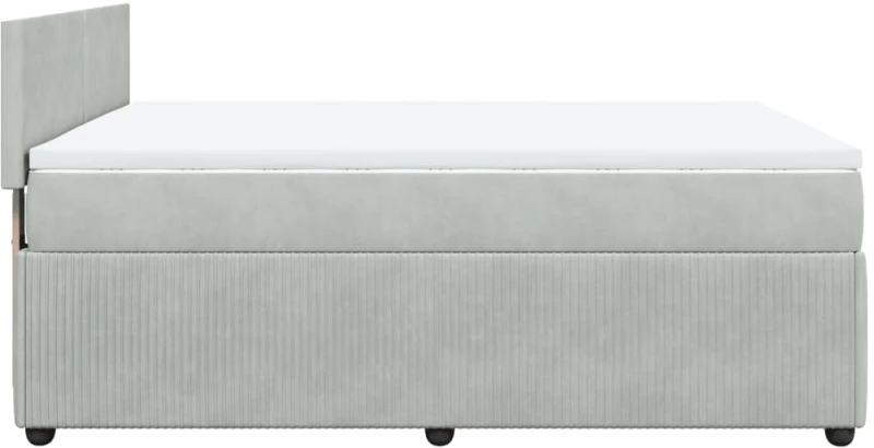 vidaXL Κρεβάτι Boxspring με Στρώμα Ανοιχτό Γκρι 140x200 εκ. Βελούδινο