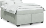 vidaXL Κρεβάτι Boxspring με Στρώμα Ανοιχτό Γκρι 160x200 εκ. Βελούδινο
